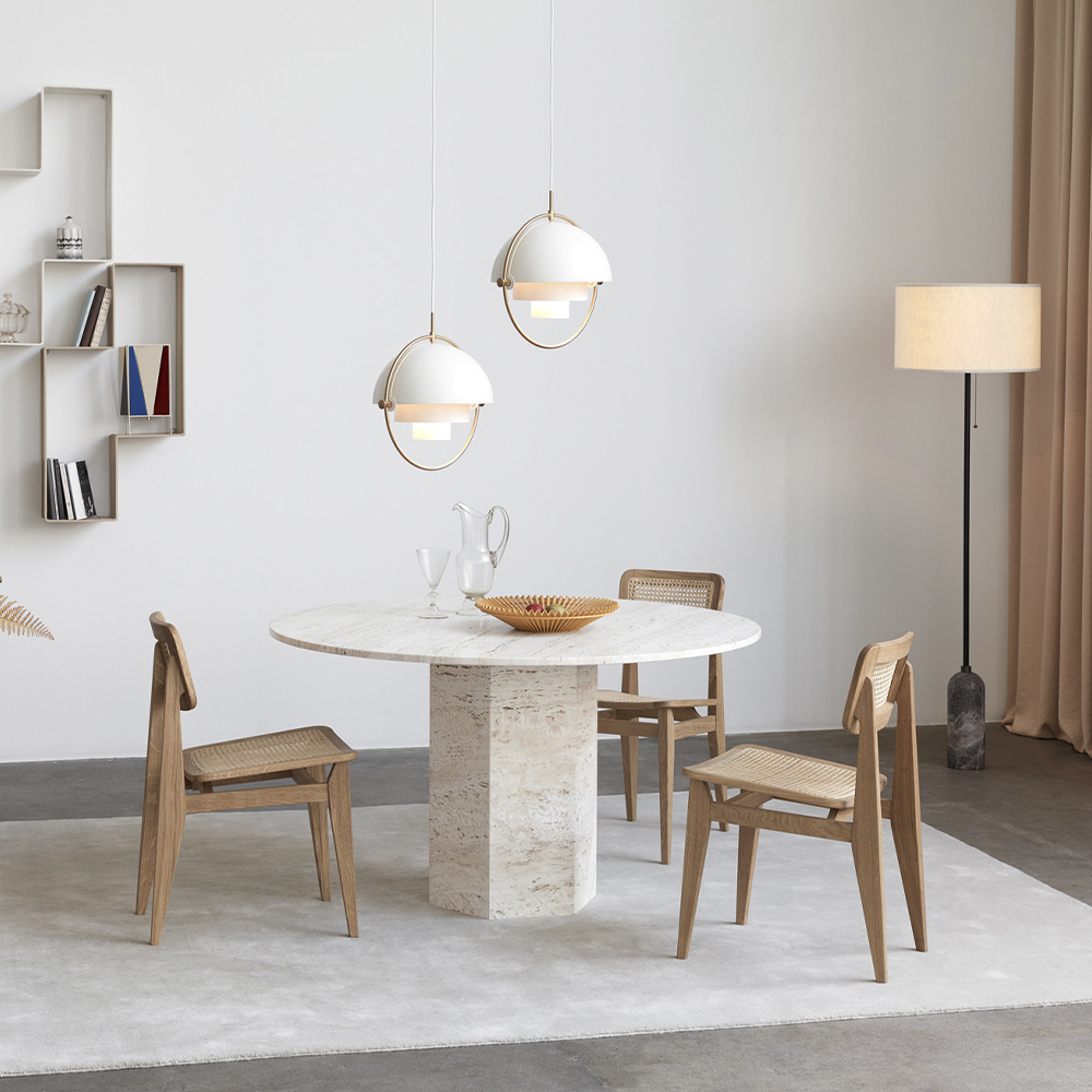 Gubi Epic Dining Table Ø130 Travertine Gubi Paustian