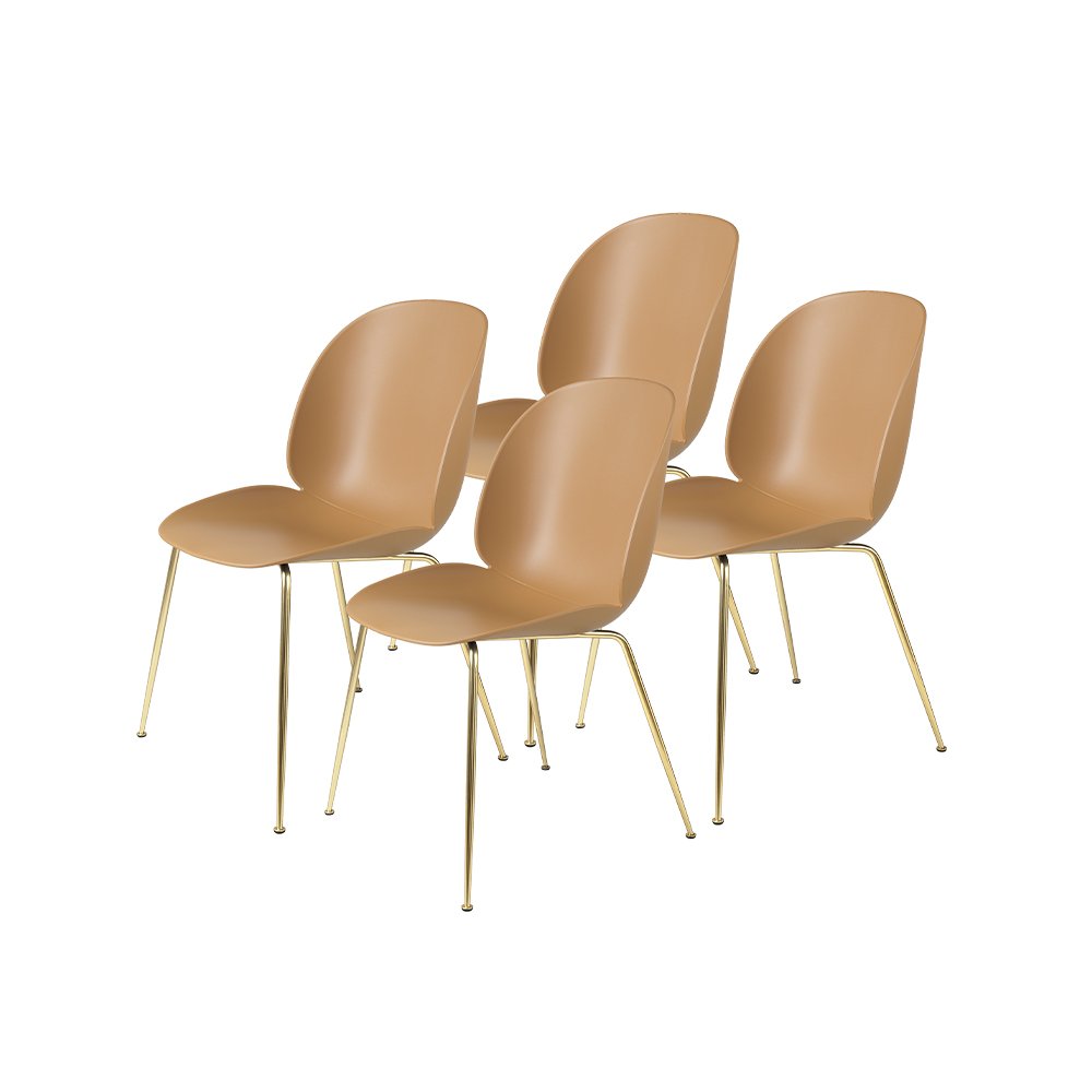 Gubi - Beetle Dining Chair Unupholstered | Brass Semi Matt ...